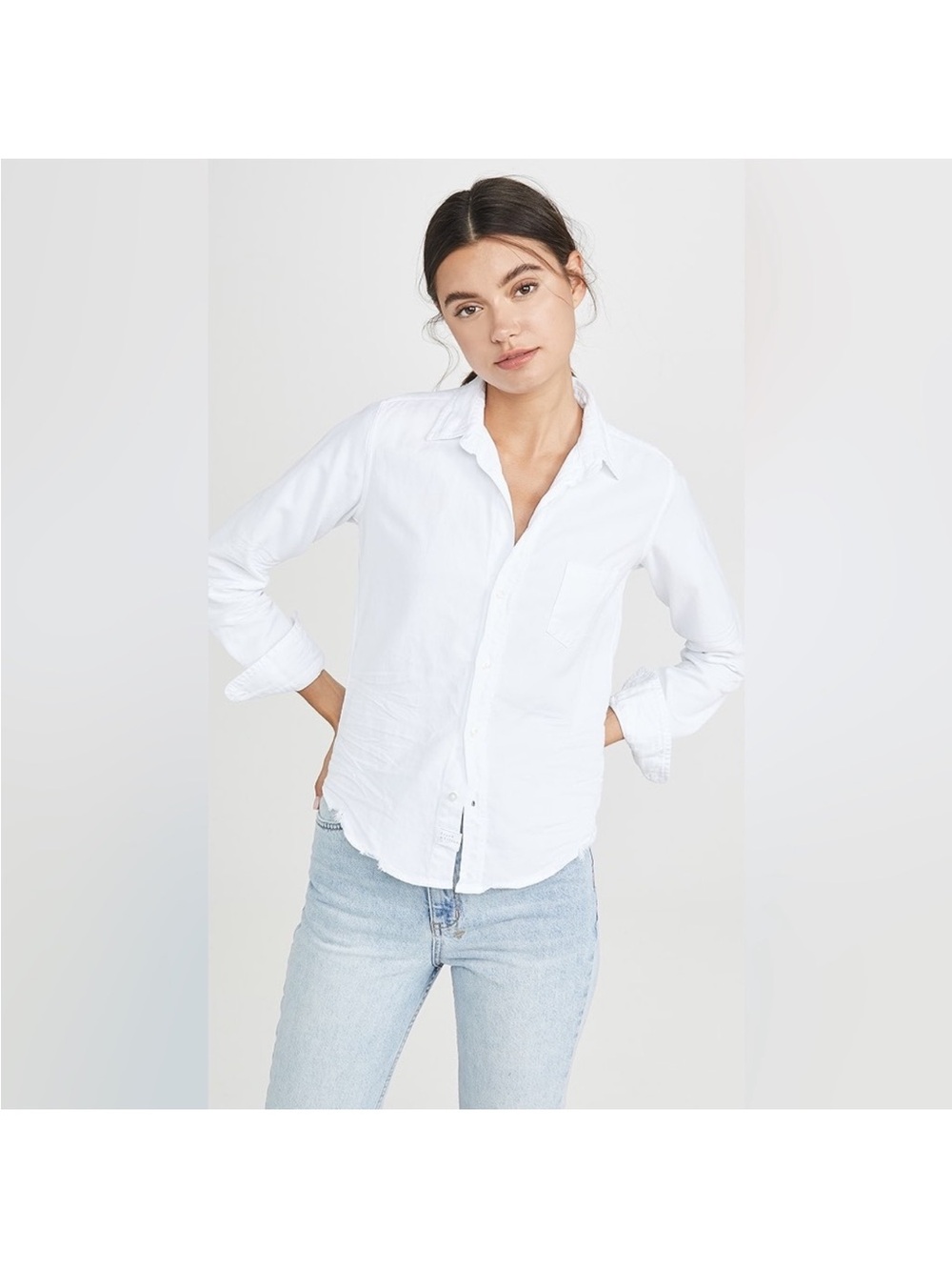 Frank & Eileen White Cotton Button-Down Shirt